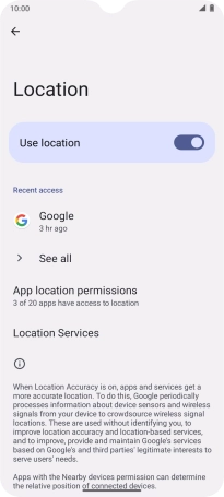 Press App location permissions.