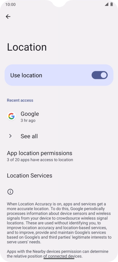 Press App location permissions.