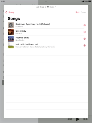 Go to the required category and press the required audio file.