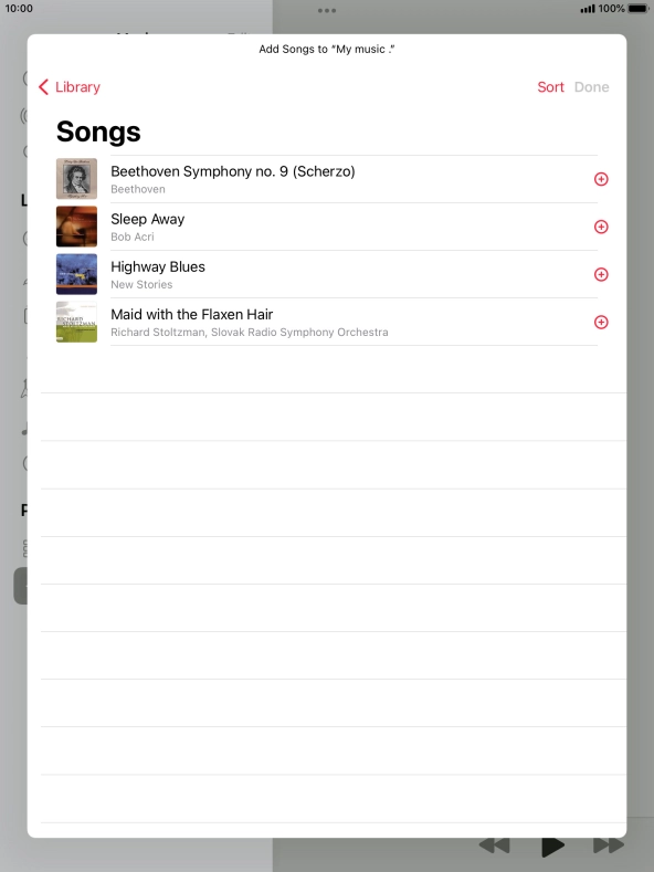 Go to the required category and press the required audio file.