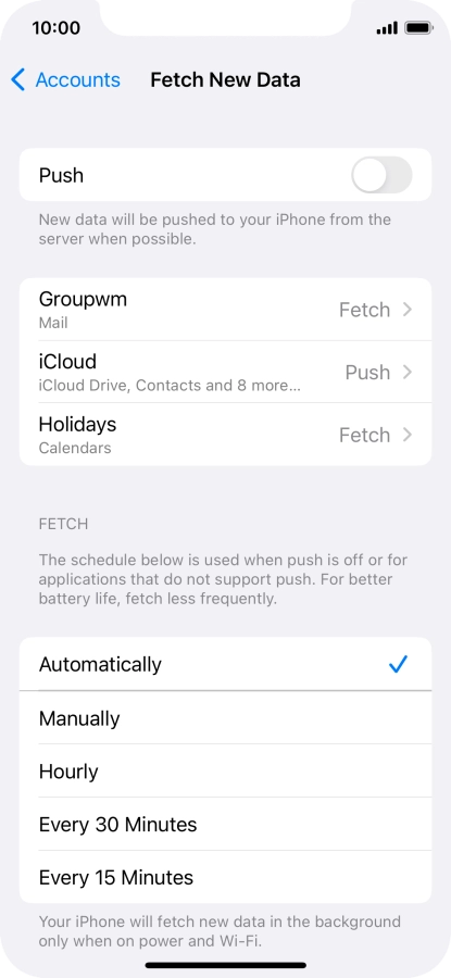 If you turn off the function, press the required setting.