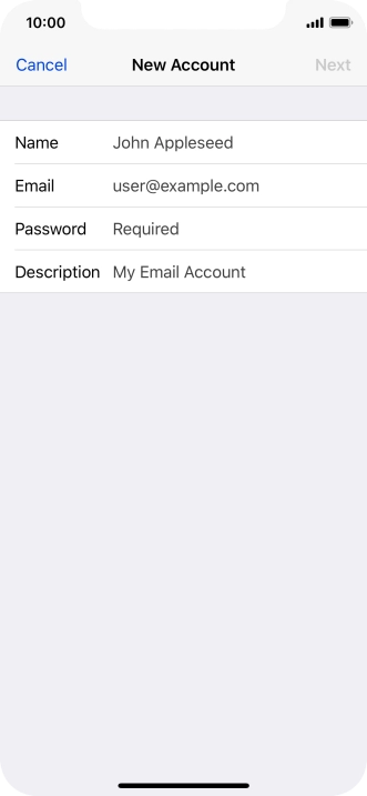 Press Name and key in the required sender name.