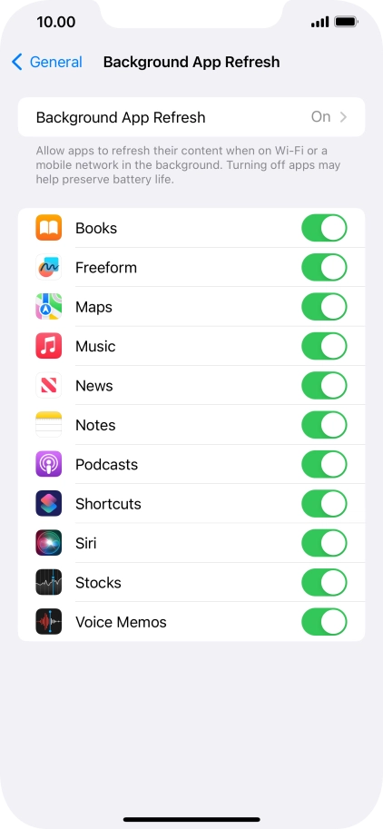Press Background App Refresh.