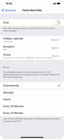 If you turn off the function, press the required setting.
