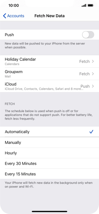 If you turn off the function, press the required setting.