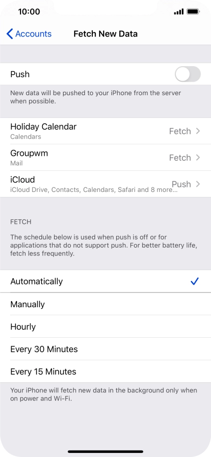 If you turn off the function, press the required setting.