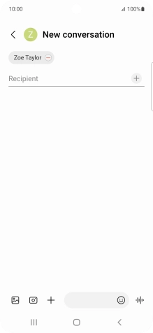 Press the text input field and write the text for your picture message.