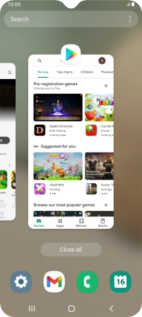 To end one running application, slide your finger upwards on the required application.