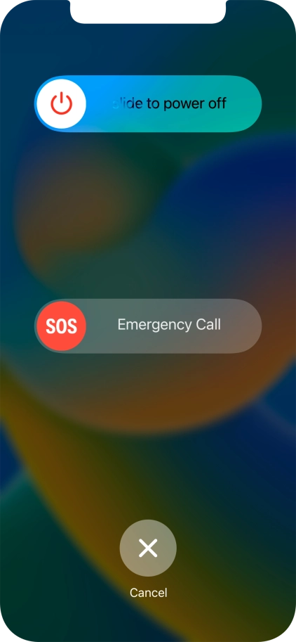 Press and drag the power off icon right.