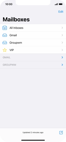 Press the required email account.