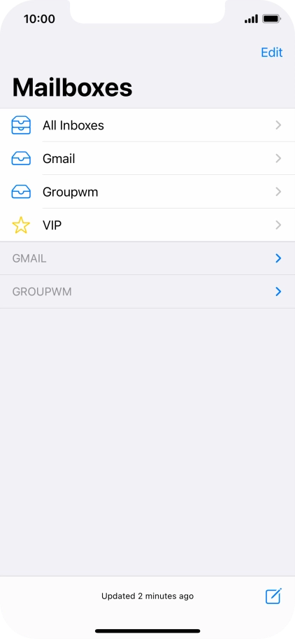 Press the required email account.
