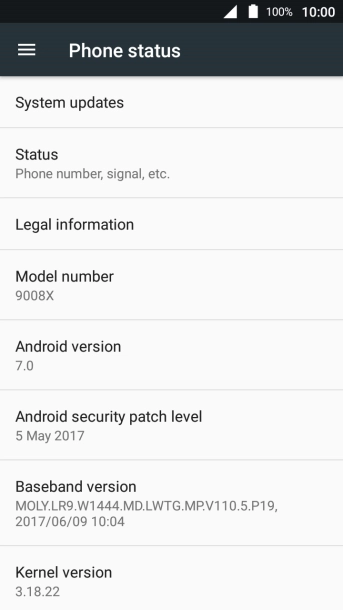 Press System updates. If a new software version is available, it's displayed. Follow the instructions on the screen to update the phone software.