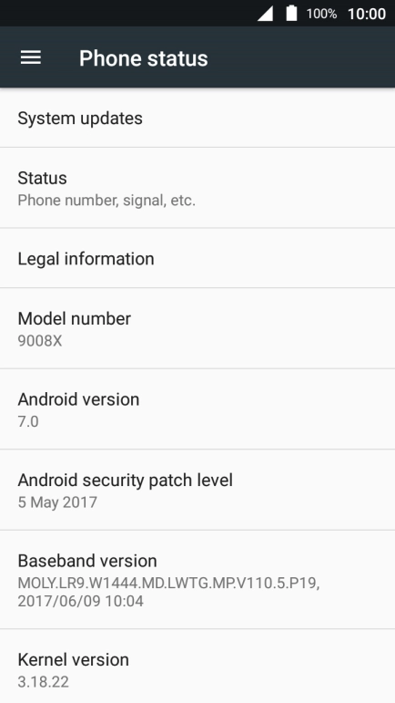 Press System updates. If a new software version is available, it's displayed. Follow the instructions on the screen to update the phone software.