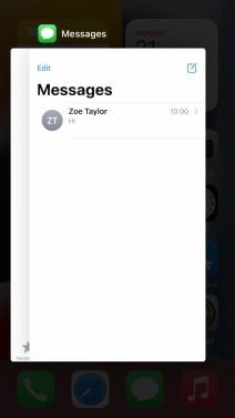 Slide upwards on the required application to end it.