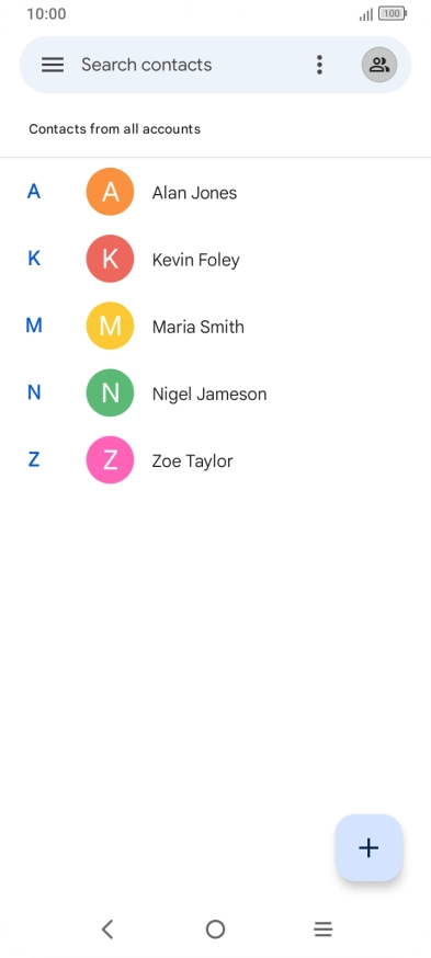 Press the new contact icon.