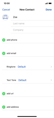 Press Last name and key in the last name.