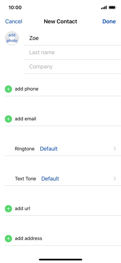 Press Last name and key in the last name.