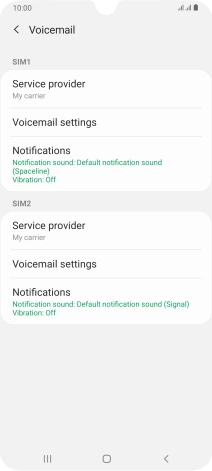 Press Voicemail settings.