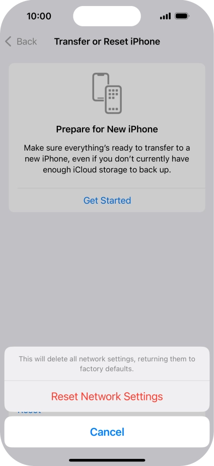 Press Reset Network Settings.