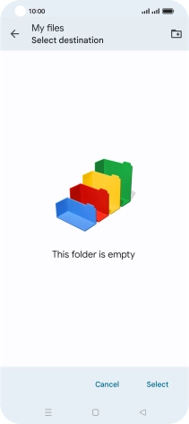 To create a new folder, press the new folder icon and follow the instructions on the screen to create a new folder.