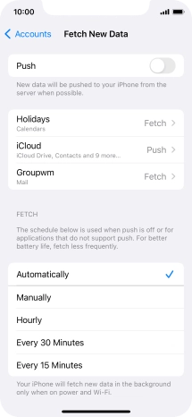 If you turn off the function, press the required setting.