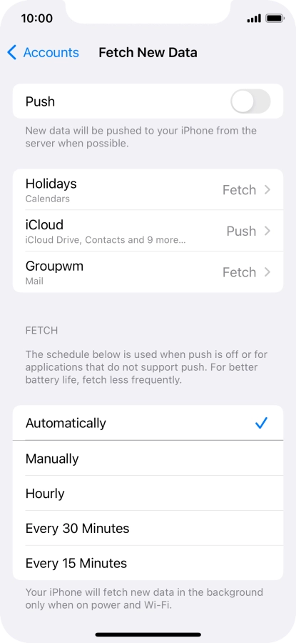 If you turn off the function, press the required setting.