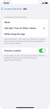 Press the required setting to turn the function on or off.
