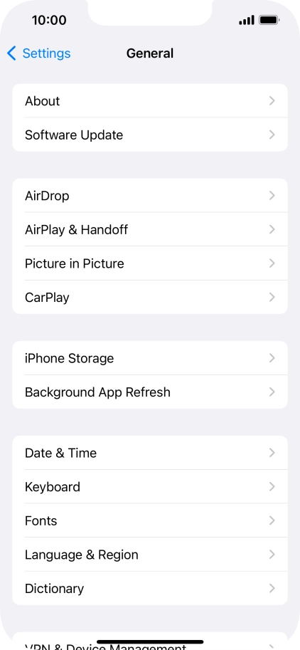 Press Software Update. If a new software version is available, it's displayed. Follow the instructions on the screen to update the phone software.