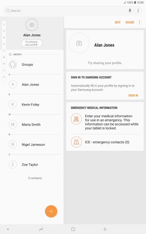 Press the menu icon.