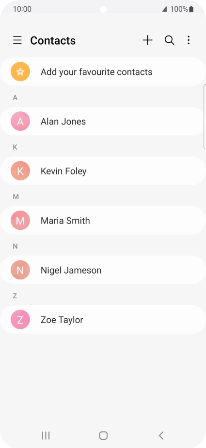 Press the new contact icon.