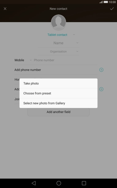 Press Select new photo from Gallery and go to the required folder.