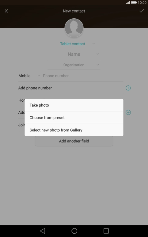 Press Select new photo from Gallery and go to the required folder.