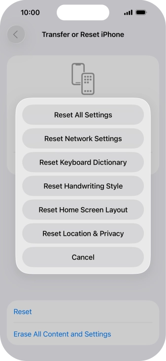 Press Reset Network Settings.