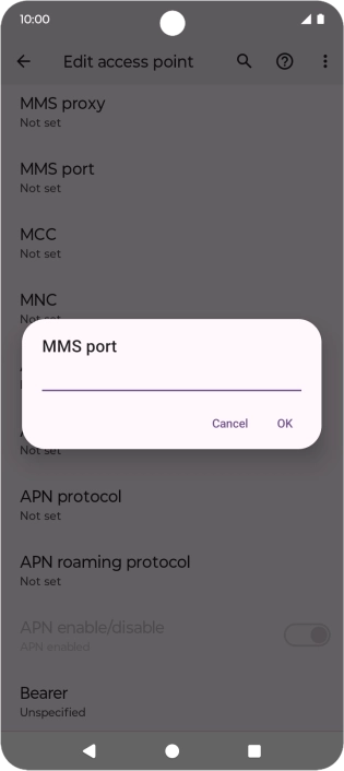 Key in 8080 and press OK.