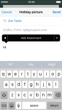 Press Add Attachment and follow the instructions on the screen to attach a document.
