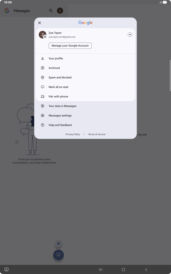 Press Messages settings.