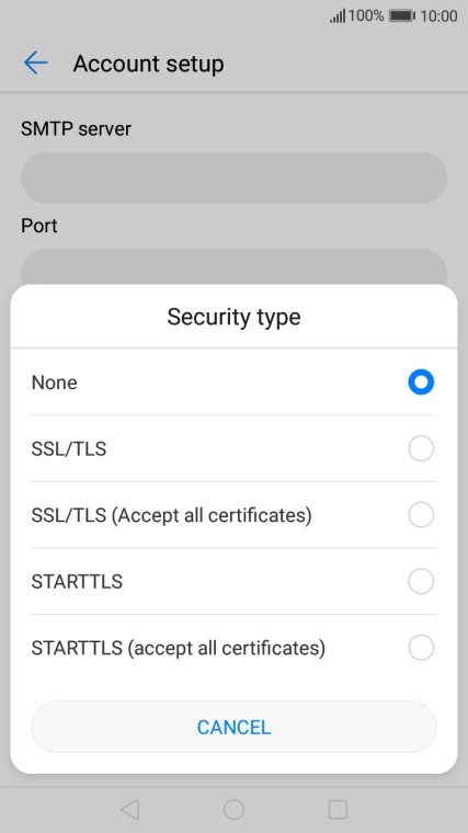 Press None to turn off the function.