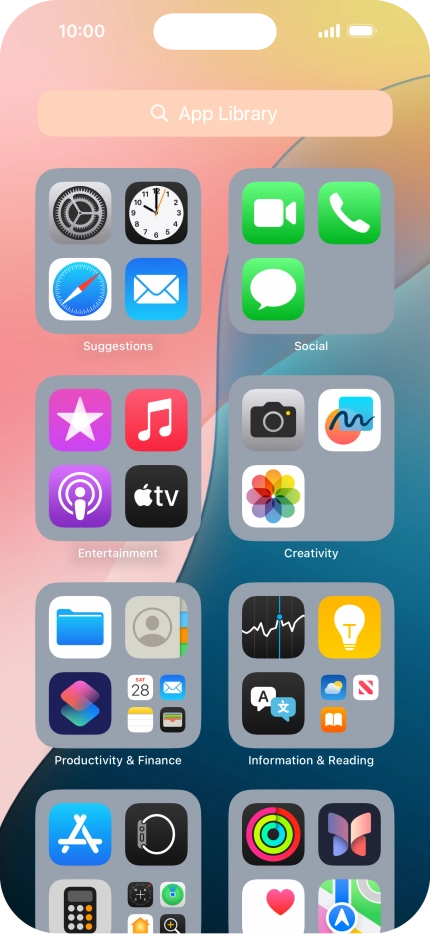 Press the required app.