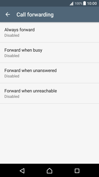 Press the required divert type.