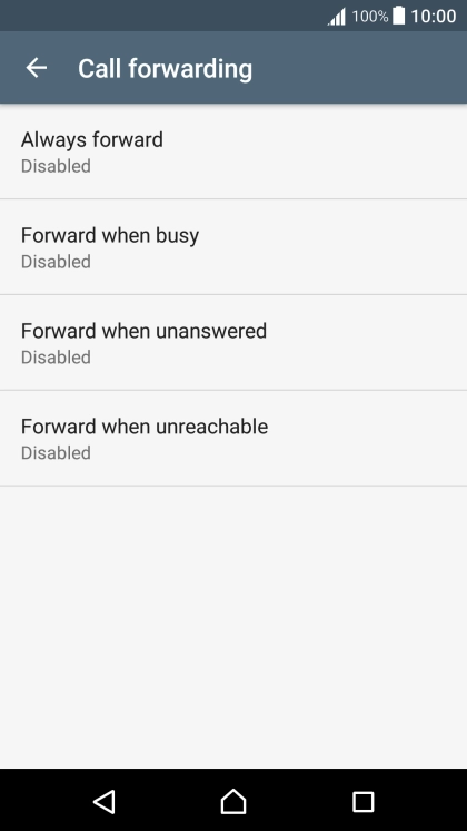 Press the required divert type.
