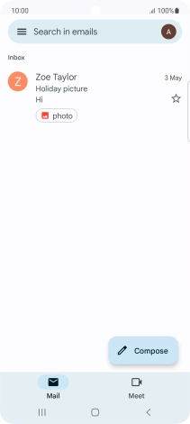 Press the email account icon.