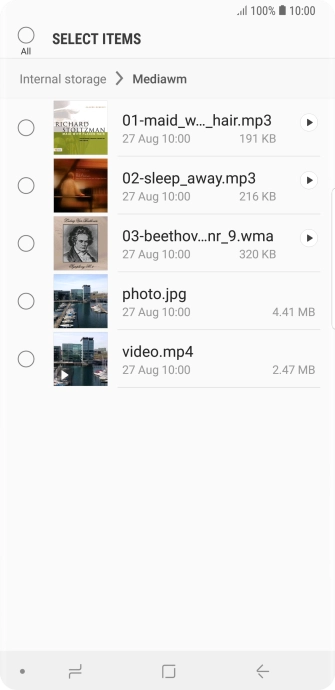 Press the required file.