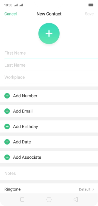 Press First Name and key in the first name.