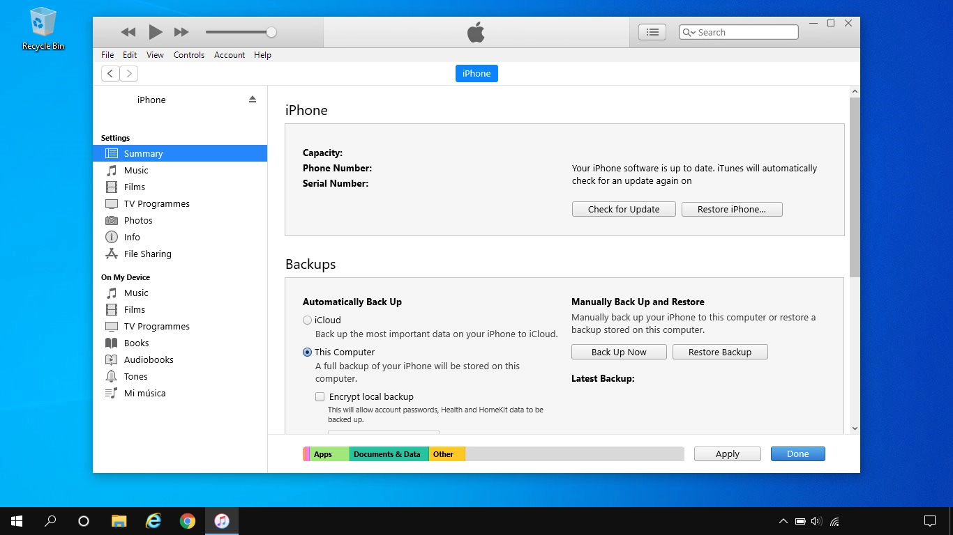 Click Restore Backup....