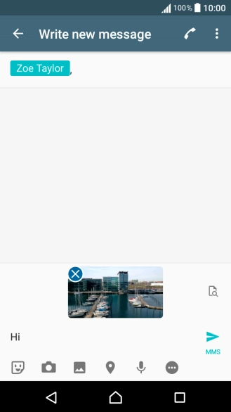 Press the send icon when you've finished your picture message.