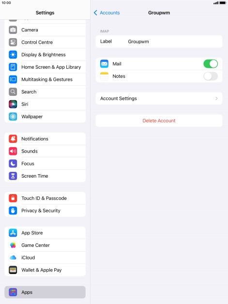 Press Account Settings.