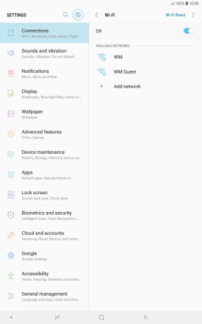 Press the menu icon.