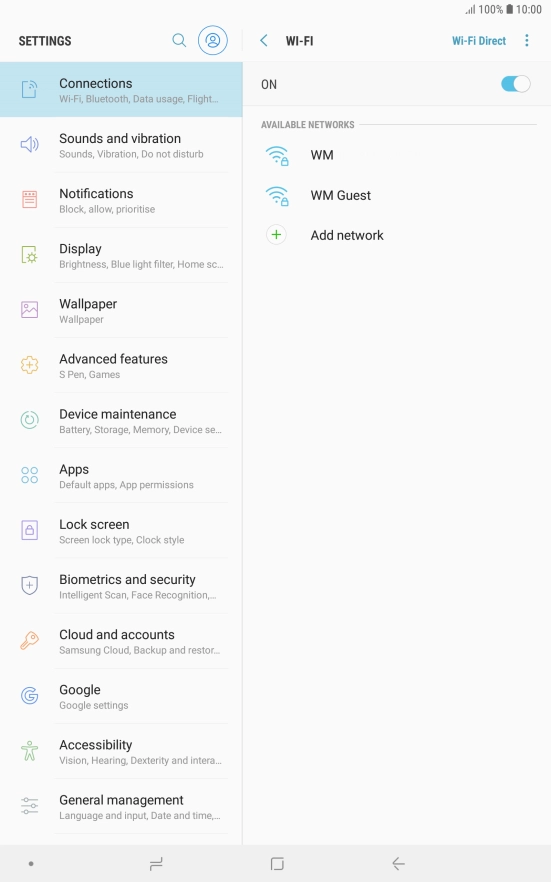 Press the menu icon.