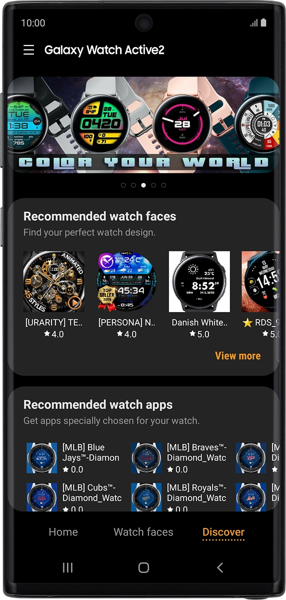 On your phone: Press View more below the required category.