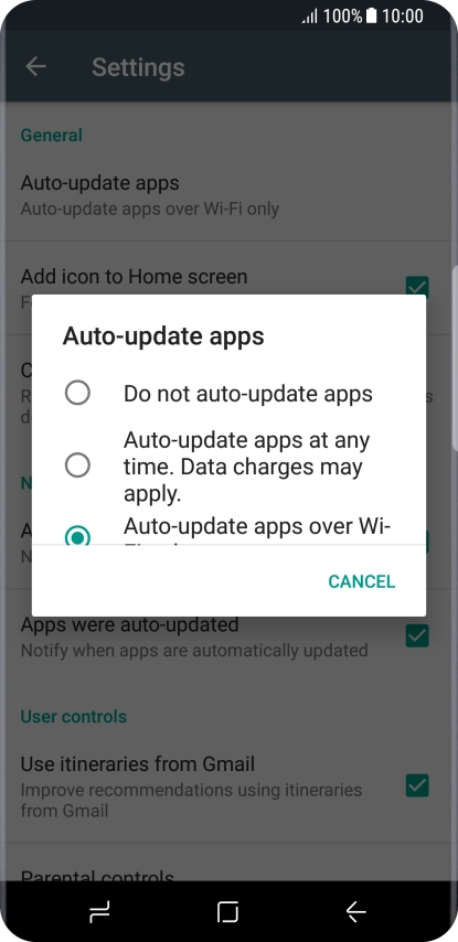 Press Do not auto-update apps to turn off the function.